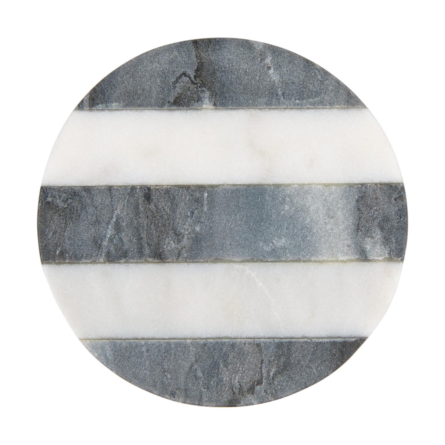 Maxwell & Williams Collective Round Marble Coaster 10cm Charcoal Stripe